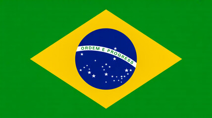 The national flag of Brazil with green yellow blue and white colors national symbol South America