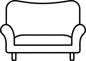 sofa icon outline vector illustration on transparent background