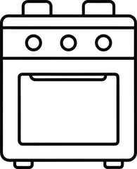 stove icon outline vector illustration on transparent background
