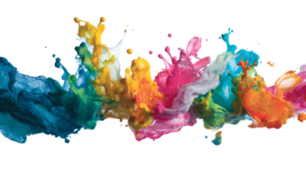 Vibrant paint splashes explode in colorful chaos a dynamic artwork,
