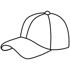 Hand drawn cartoon cap illustration outline 