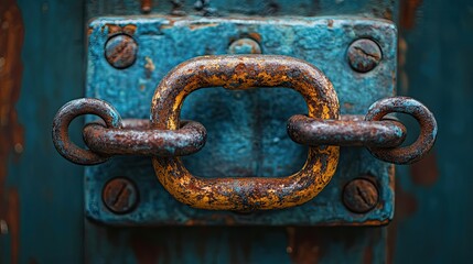 Gritty determination and weathered strength in this rusted chain, perfect for illustrating resilience, industrial power, or steadfast connection, a symbol of enduring strength