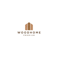 Wood home logo icon design template flat vector