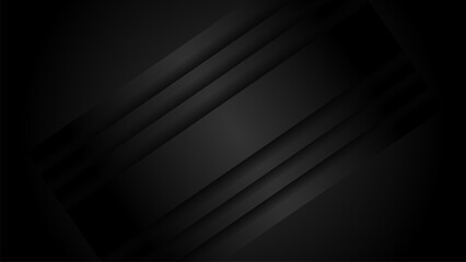 Luxury Black Background with Gold Line and Abstract Shape