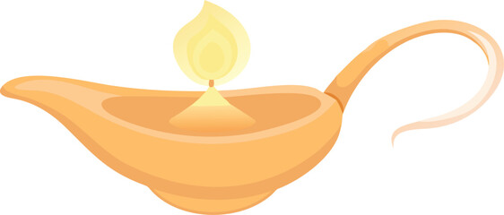 oil lamp illustration vector spoon isolated on white