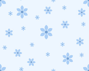 Floral Pattern Blue Frost
