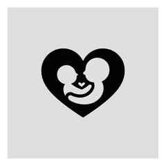 Stylized black heart icon with a white silhouette of a parent embracing a baby, symbolizing love and family bond.