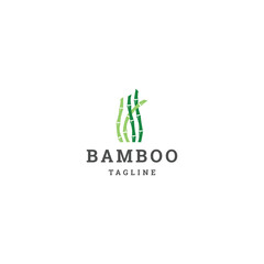 Bamboo logo icon design template flat vector