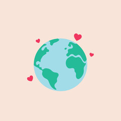 vector illustration of earth globe world planet map