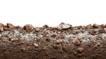 Brown soil texture with rocks and stones background