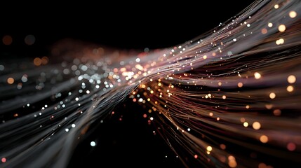 Obraz premium Abstract Fiber Optics with Bokeh Effect