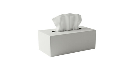 Rectangular box of white paper facial tissues isolated PNG with Transparent Background