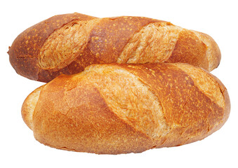 two loaves of sourdough bread on transparent background.