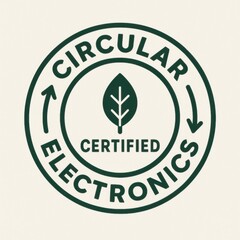 Obraz premium Circular Electronics Certification Badge