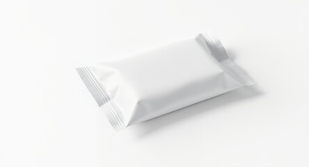 Fototapeta premium Blank White Flow Pack Pouch Packaging Mockup