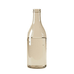 Glass bottle filled with clear liquid isolated PNG with Transparent Background