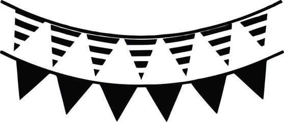 patriotic festive bunting flags silhouette vector clipart for national holiday celebration design