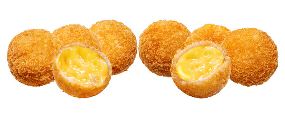 cheese balls. deep fried snack, isolated on transparent background.