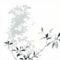 shadow overlay effect. Gray shadow of leaves isolated on white background. 
Plant foliage leaf shadow light effect. Mockup Blurred tree branch shadow. Ideal for summer spring design elements PNG