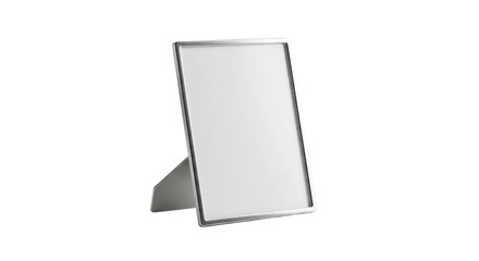 Empty silver photo frame for mock up isolated PNG with Transparent Background