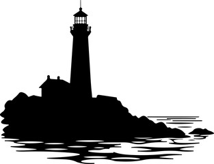 lighthouse silhouette vector, lighthouse, sea, tower, building, sky, light, architecture, sunset, beacon, navigation, beach, water, ocean, silhouette, house, clouds, coast, coastline, safety, landscap