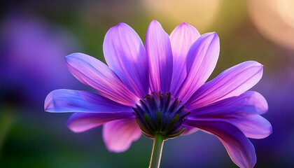 Fototapeta premium a purple flower with a stunning gradient of petals against a blurred background