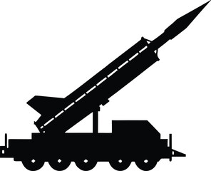 Missile launcher graphic vector silhouette for war, defense, army and clipart resources