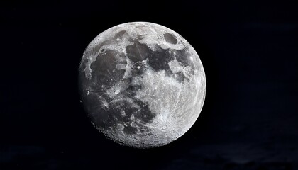 Obraz premium the moon s gravitational pull affects earth s oceans causing tides its surface is marked by craters maria and mountains