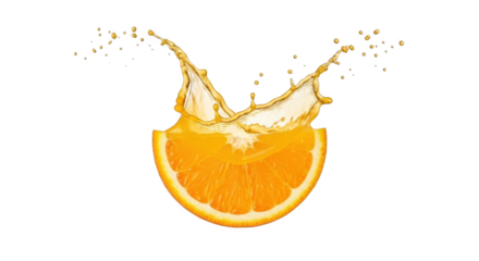 Juicy Orange Slice Splash PNG Fresh Citrus Fruit Beverage Ingredient