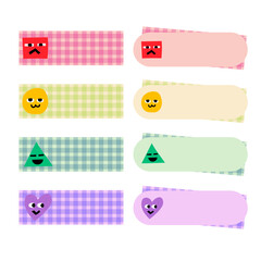 도형 캐릭터 네임택 세트