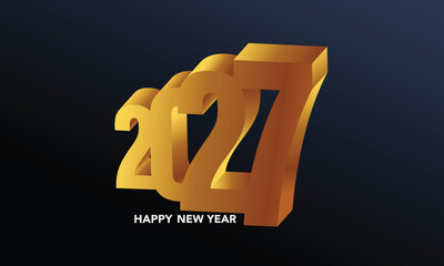 2027 Happy New Year Background Design. Greeting Card, Banner, Poster. Vector Illustration.