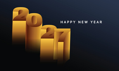 2027 Happy New Year Background Design. Greeting Card, Banner, Poster. Vector Illustration.
