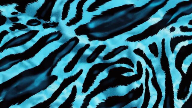 A striking pattern with tiger stripes on a blue background. This  could be used for fashion, textiles, wallpaper designs, or as part of an art collection.