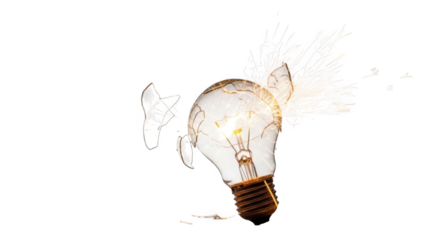 Exploding Light Bulb PNG Creative Idea Symbol PNG Concept