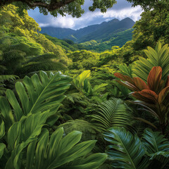 a photo of tropical forest, in west indies, in vibrant colors, magazine photography