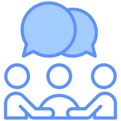 Discussion Outline Blue Color Icon