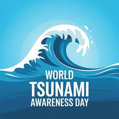 Naklejka premium World tsunami awareness day with a powerful ocean wave