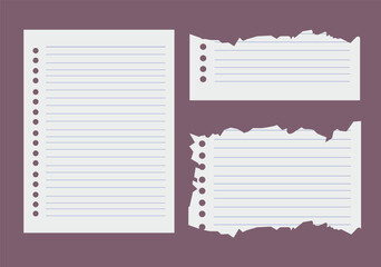 Torn Paper Notebook Pages Vector Illustration