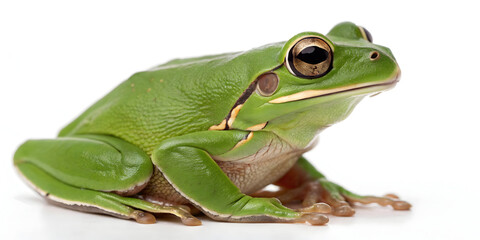 Obraz premium Green tree frog isolated on white