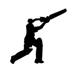 Cricket sport player silhouette 