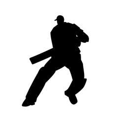 Cricket sport player silhouette 