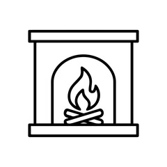line icon fireplace vector on white background
Vector line icon on white background