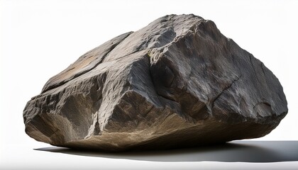 heavy realistic rock stone isolated on white background cutout