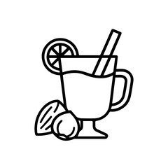 line icon Mulled Wine vector on white background
Vector line icon on white background
