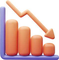 Business Downtrend Graph 3D Icon