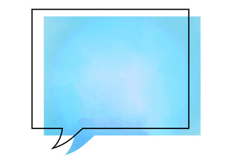 水彩風のシンプルなフキダシ　四角