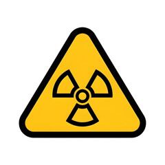 Radiation hazard warning sign isolated on black background