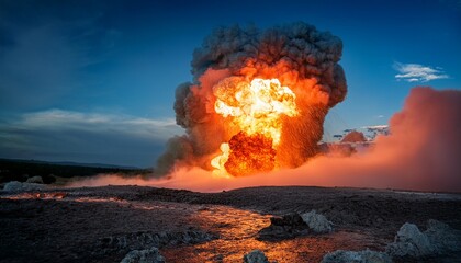 Fototapeta premium nature spectacle the beauty and terror of a big explosion