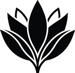 Black abstract lotus flower graphic design element bloom blossom