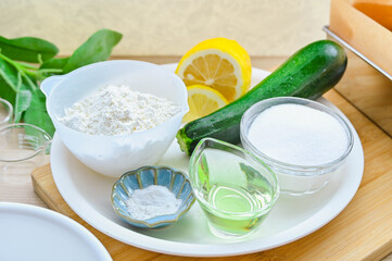 ズッキーニとレモンのパウンドケーキ作り　材料